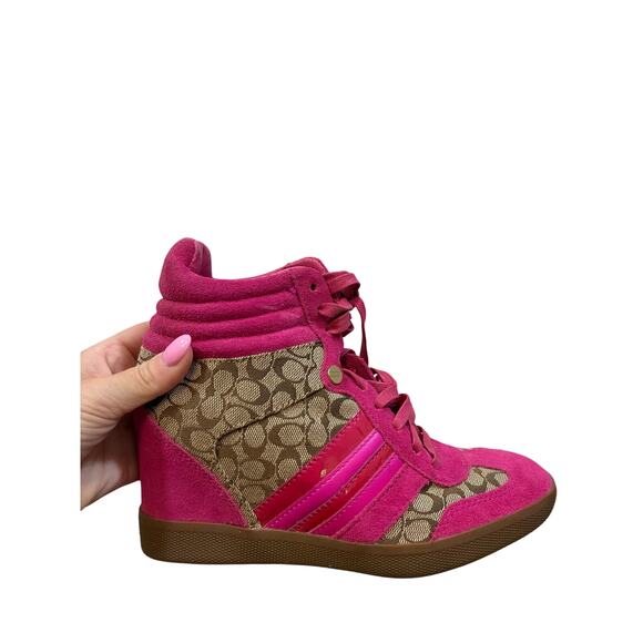 NWB Coach Alara Wedge Suede Sneakers Y2K Designer Streetwear 5.5 Women's Sporty - Picture 1 of 6